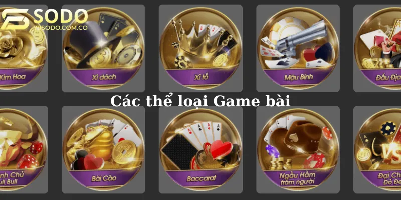 thể loại game bài đa dạng
